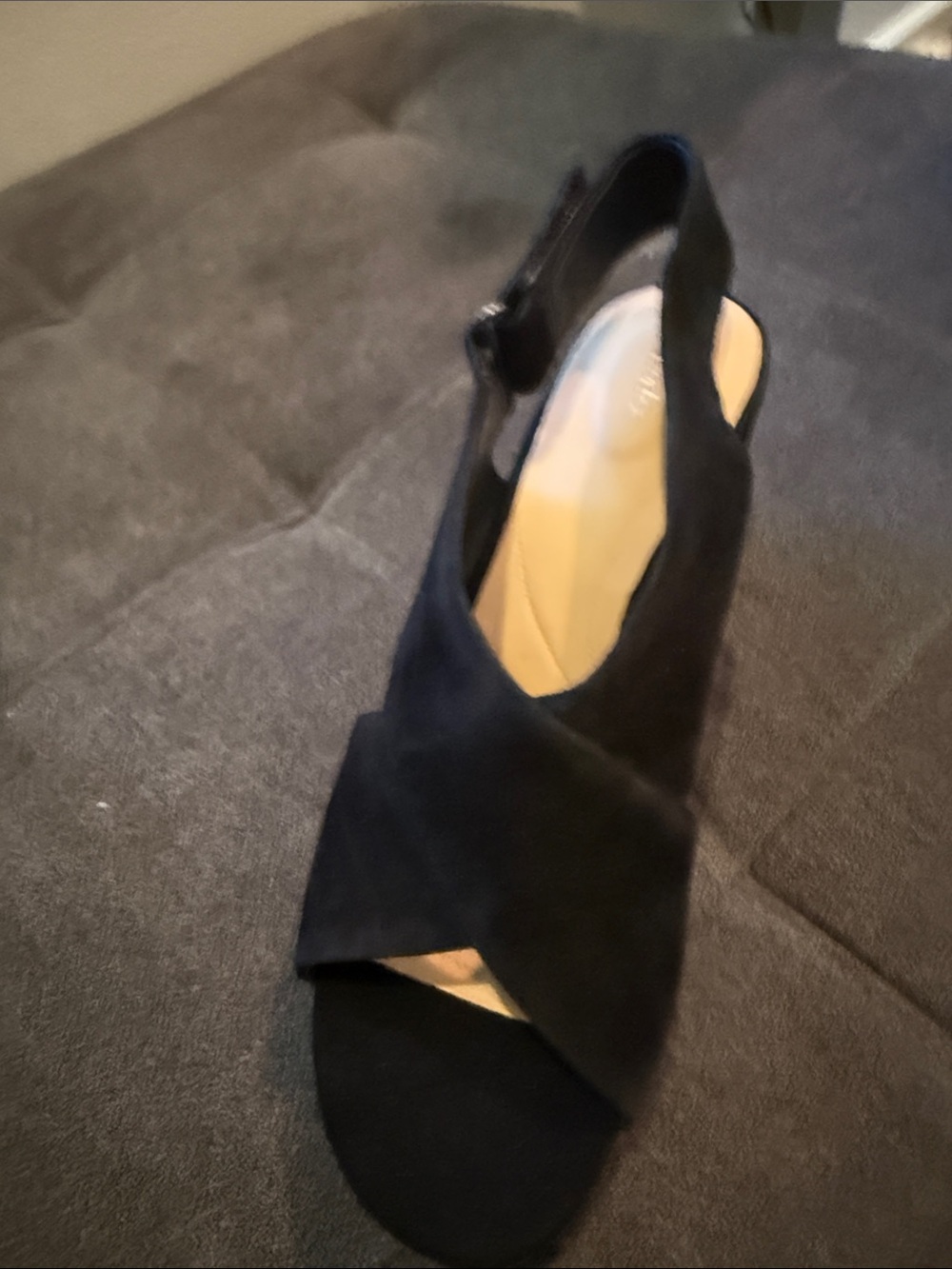 Women's Clarks Black Suede Slingback Sandal